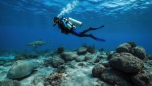 diver explores