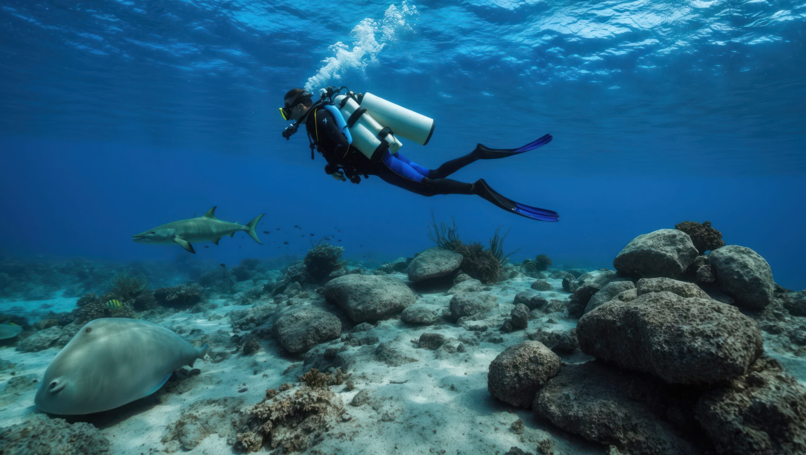 diver explores
